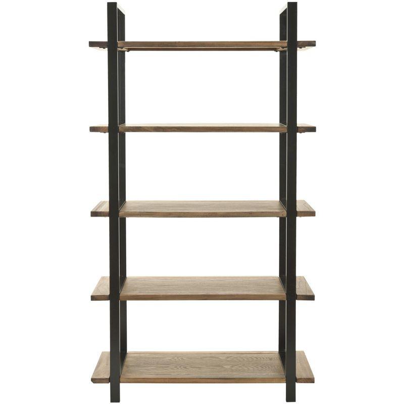 Scott Oak and Black Metal 5-Tier Etagere