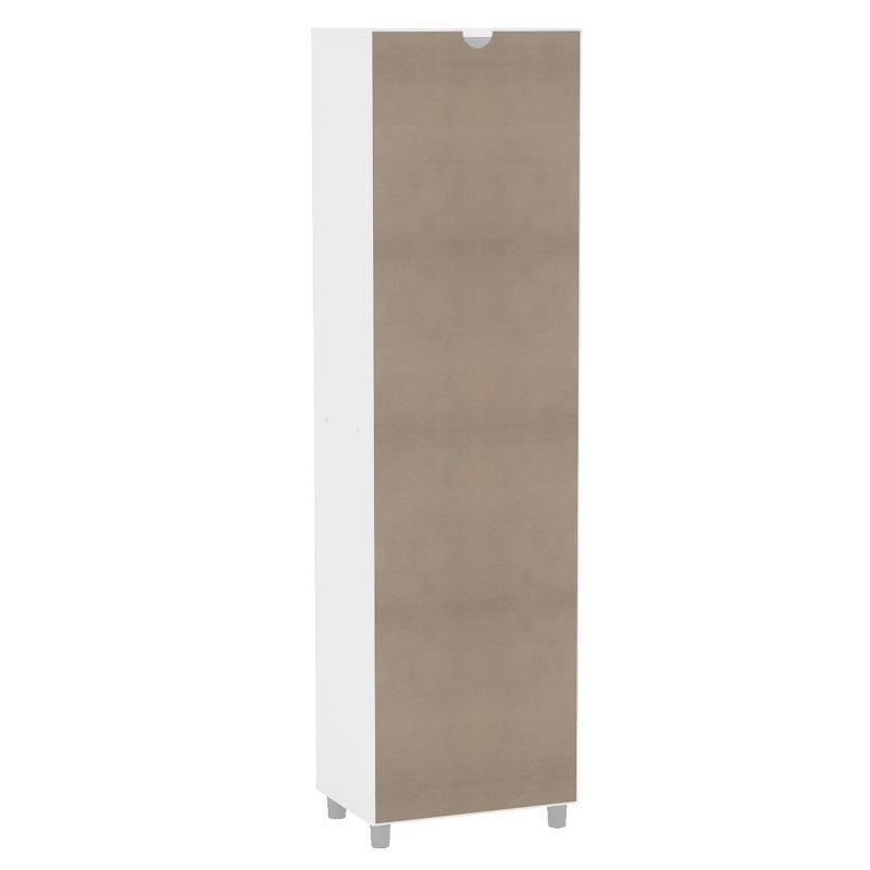 Aria 4 Shelf Storage Cabinet White - Polifurniture: Compact Melamine, 58.89" Height, Utility Organizer