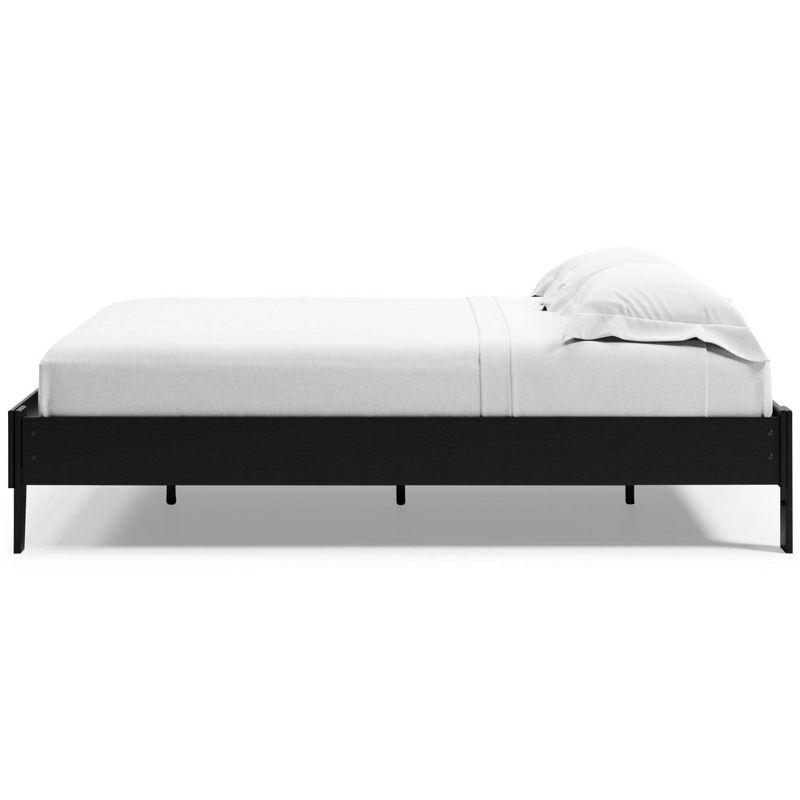 Signature Design by Ashley Queen Finch Platform Bed Black : Modern Style, MDF Frame, No Box Spring Needed