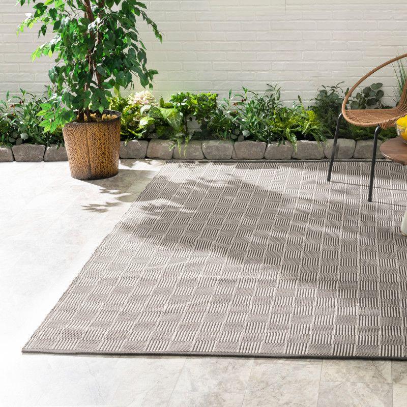 Squares Grey Indoor/Outdoor Rug