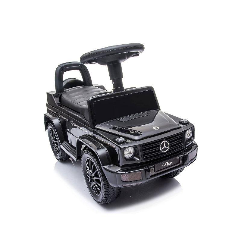 Best Ride On Cars Realistic Children's Mercedes G-Wagon Foot to Floor Ride Along Car & Push Behind Walker with Hidden Storage and Support Bar, Black