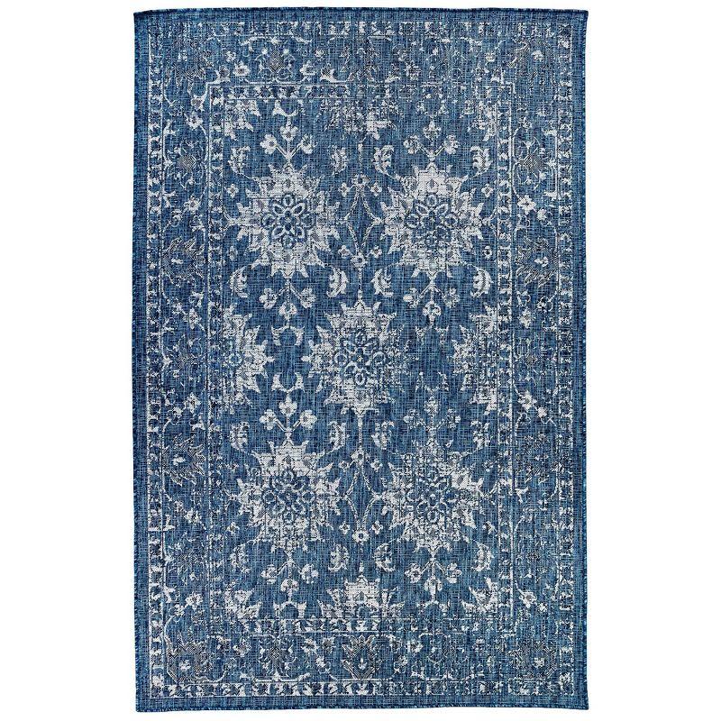 Liora Manne Carmel Vintage Floral Indoor/Outdoor Rug Navy 6'6" x 9'4"