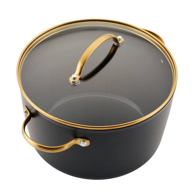 Farberware Forged Induction 6qt Ceramic Nonstick Covered Stock pot: Dishwasher-Safe, Tempered Glass Lid, Stainless Steel Handle