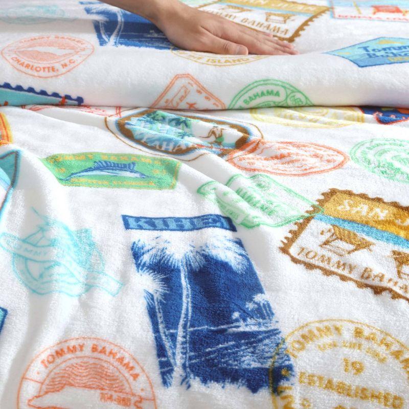 Tommy Bahama Home Wallpaper Leaves Plain Weave / Muslin Throw Blanket