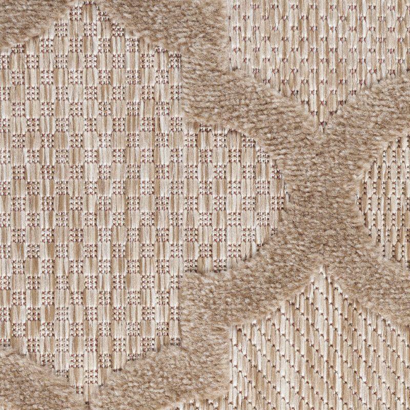 Nourison Easy Care Trellis Flatweave Indoor Outdoor Area Rug 6' x 9' Natural Beige