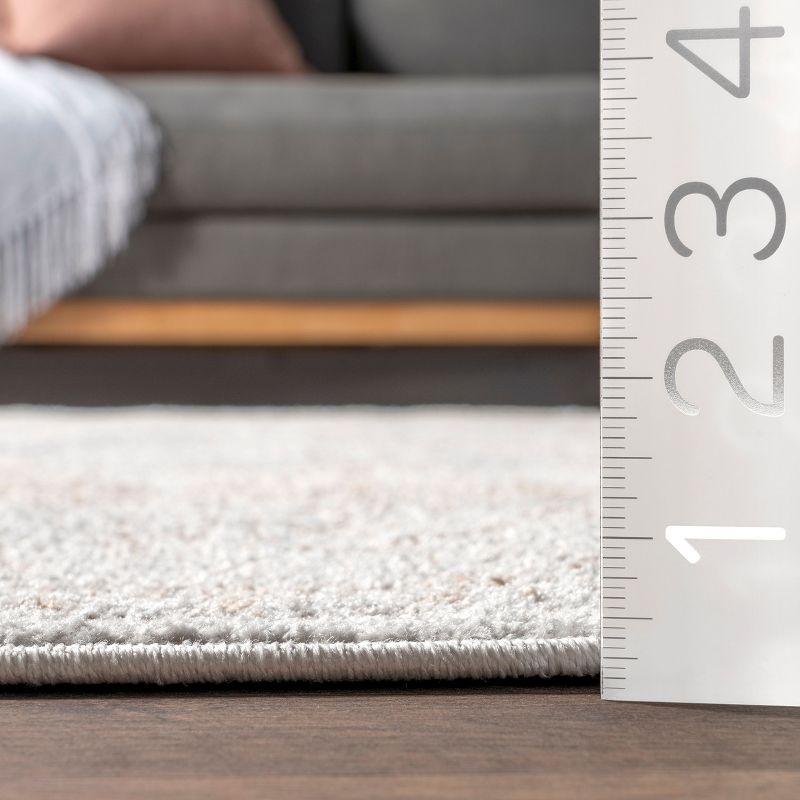 Nuloom Jacquie Medallion 7x9 Indoor Area Rug for Living Room Bedroom Dining Room Kitchen, Silver/Ivory