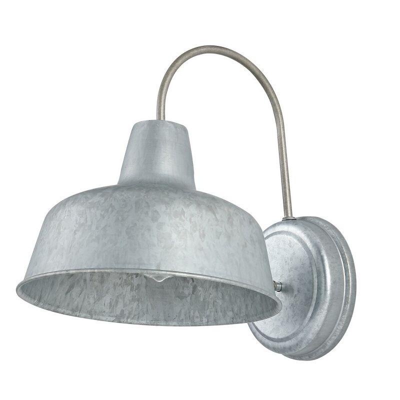 Jennine Silver Industrial LED Wall Sconce Set with Galvanized Shade