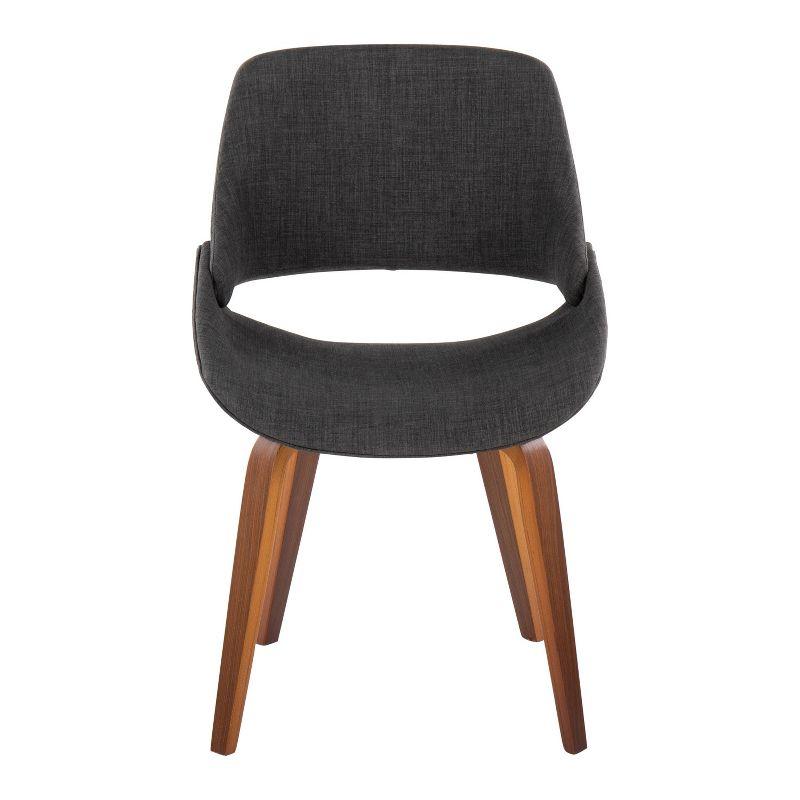 Set of 2 Fabrico Dining Chairs Walnut/Charcoal: LumiSource, Modern Kitchen Seating, Contoured Back