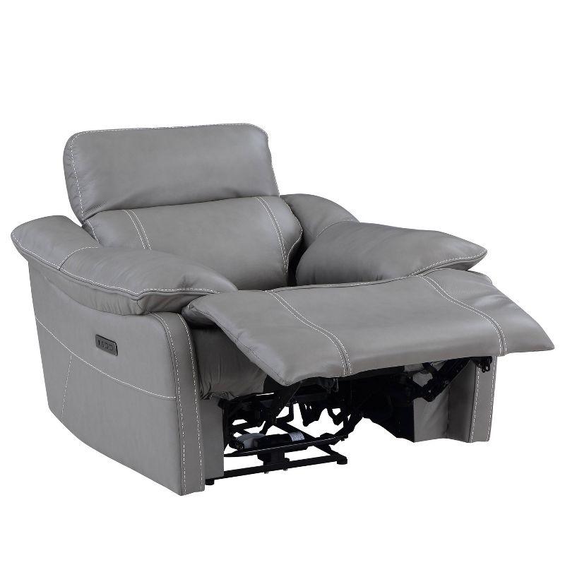 Alpine Leather Power Recliner Smoke - Steve Silver Co.