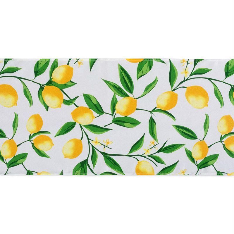 Design Imports Lemon Bliss Print Outdoor Table Runner 14X108 Inches