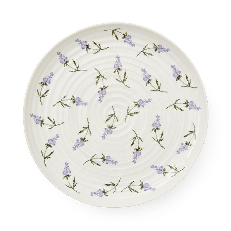 Portmeirion Sophie Conran Lavandula 12-Inch Porcelain Footed Cake Plate, Round Dessert Stand, Cupcake Stand for Birthday Parties, Weddings