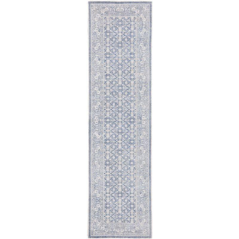 Restoration Vintage RVT706 Hand Loomed Indoor Runner Rug - 2'3"x9' - Blue/Ivory - Safavieh