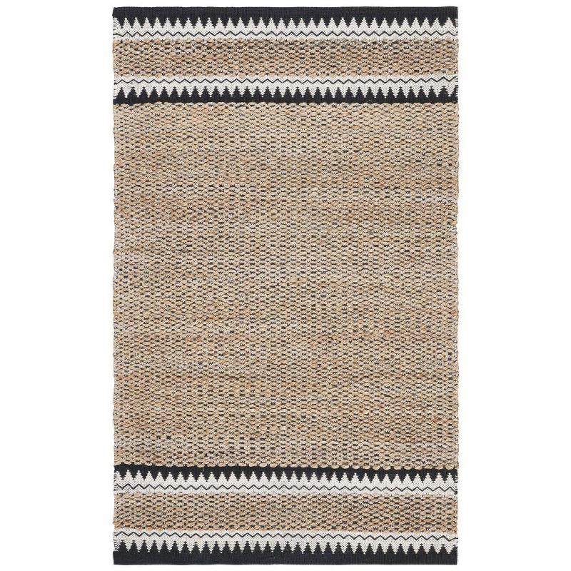Natural Fiber NF874 Hand Woven Indoor Accent Rug - Natural/Black - 3'x5' - Safavieh