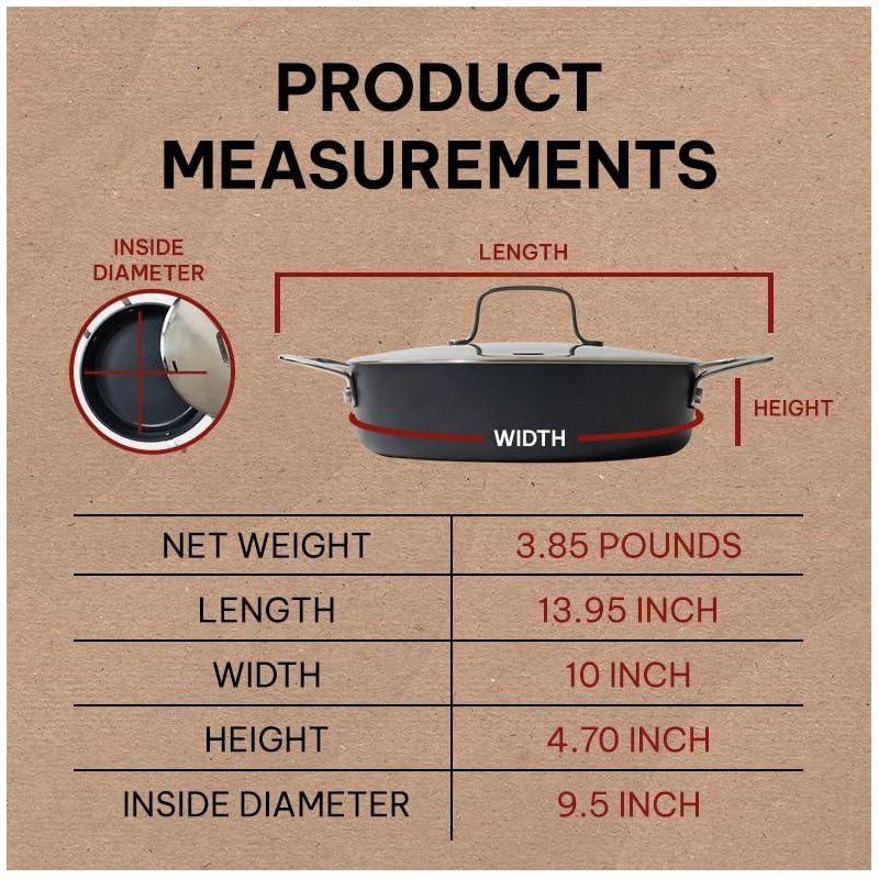 Alva Alva Maestro 3.5 Qt. Premium Nonstick Ceramic Frying Pan with Lid - Non Toxic and Oven Safe