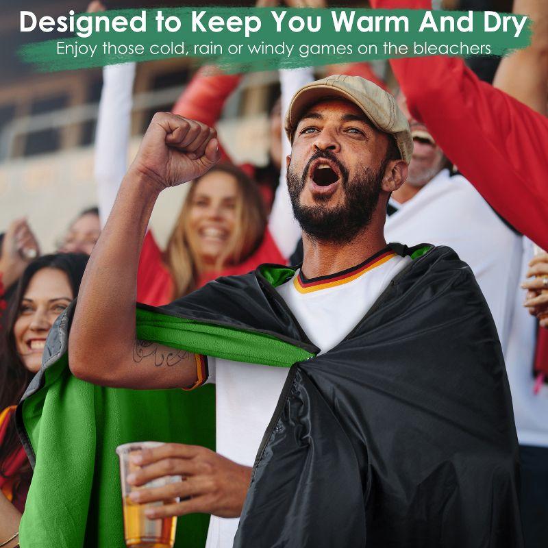 Catalonia Waterproof Outdoor Blanket for Cold Weather, Windproof Stadium Blankets for Sport Events, Wearable Weatherproof Blanket, Green