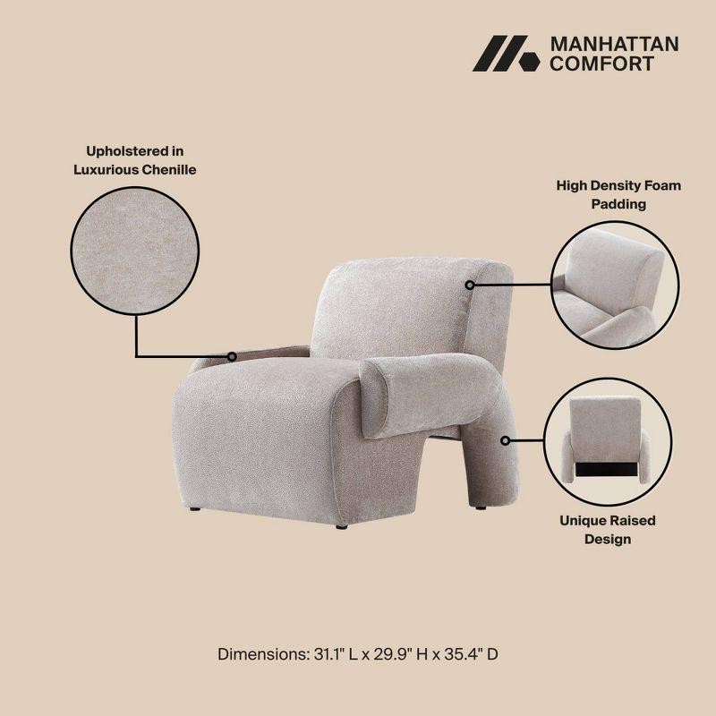 Manhattan Comfort Set of 2 Verandah Modern Chenille Upholstered Accent Chairs