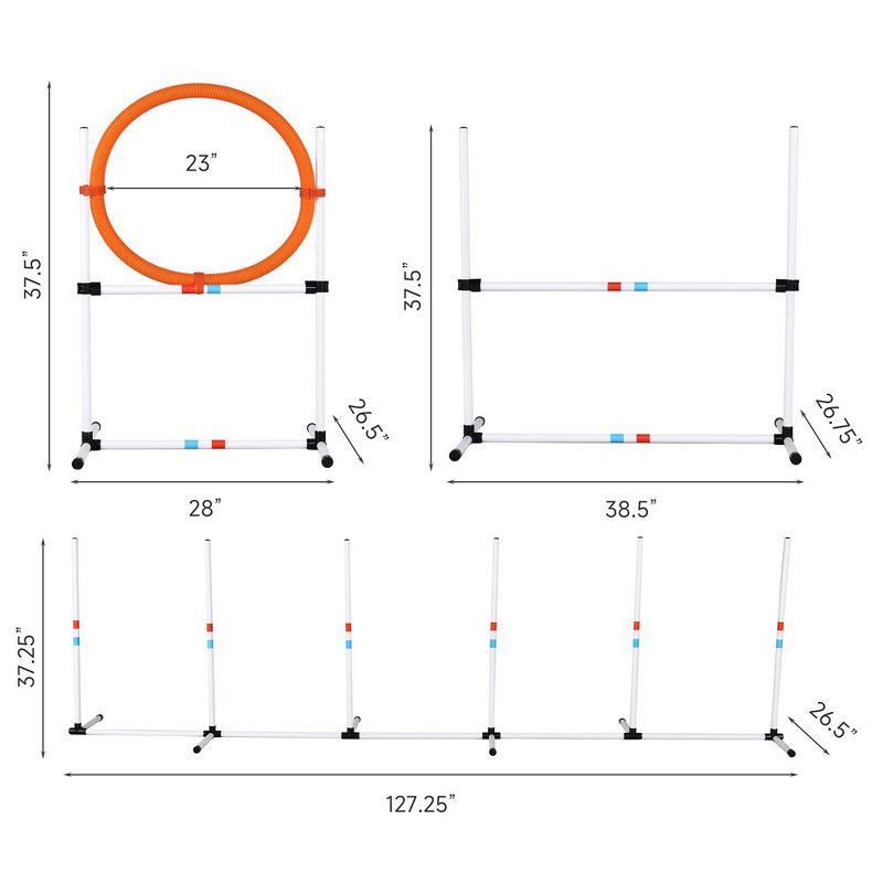 Adjustable White PVC Dog Agility Training Set