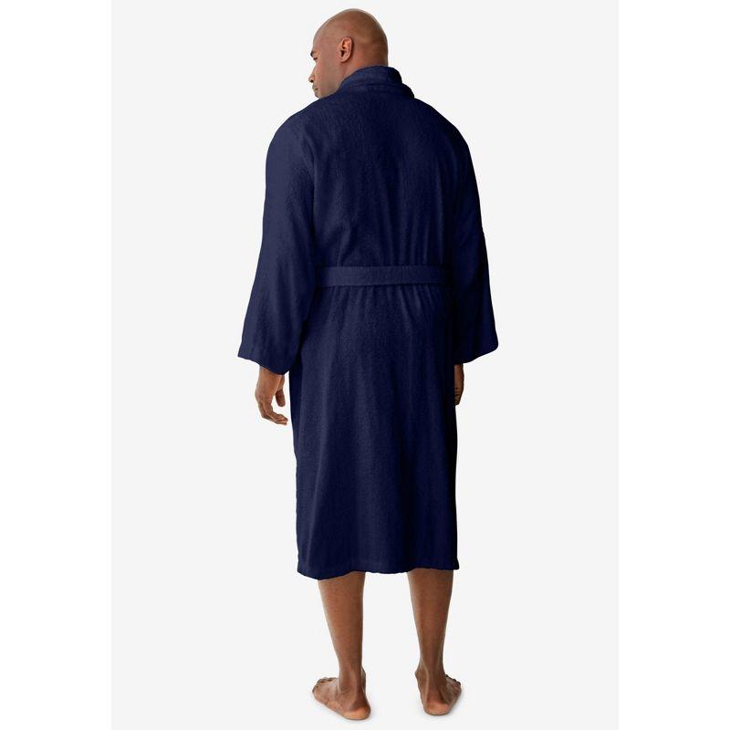 KingSize Men's Big & Tall Terry Bathrobe With Pockets - M/L, Midnight Teal