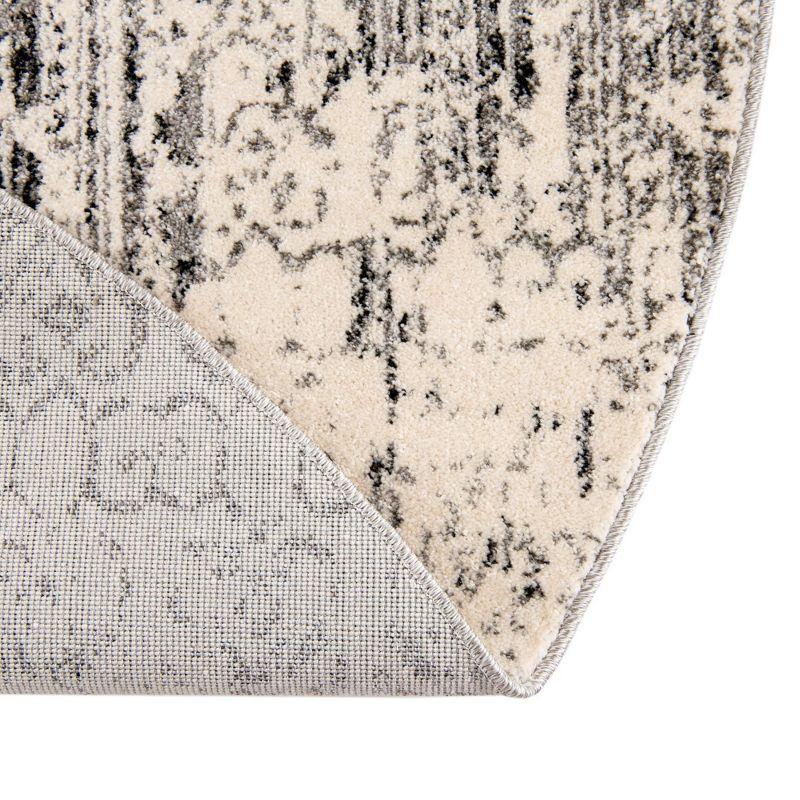 Unique Loom Del Mar Collection Area Rug - Jennifer (3' 3" Round Gray/Black)