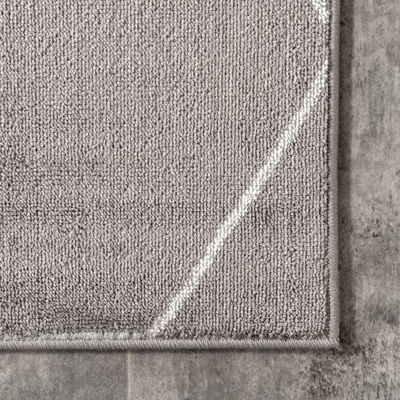 Calm Geometric Honeycomb Gray Synthetic Area Rug 5x8