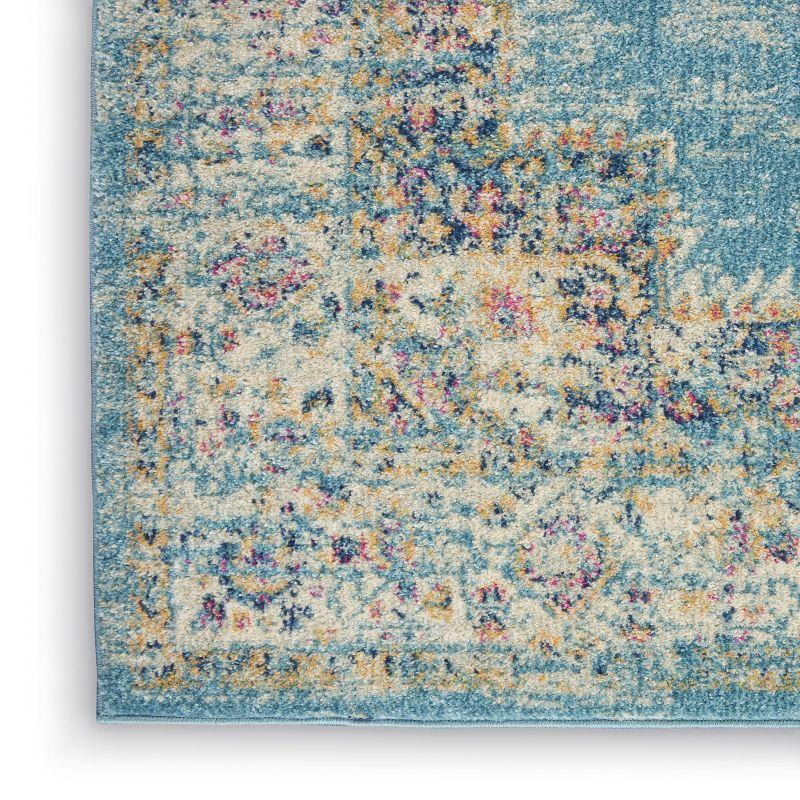 Nourison Passion Medallion Bohemian Indoor Rug Light Blue 2'2" x 10'