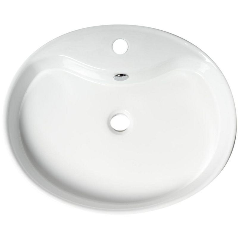 Alfi Brand 18.13'' White No Oval Bathroom Sink with Overflow