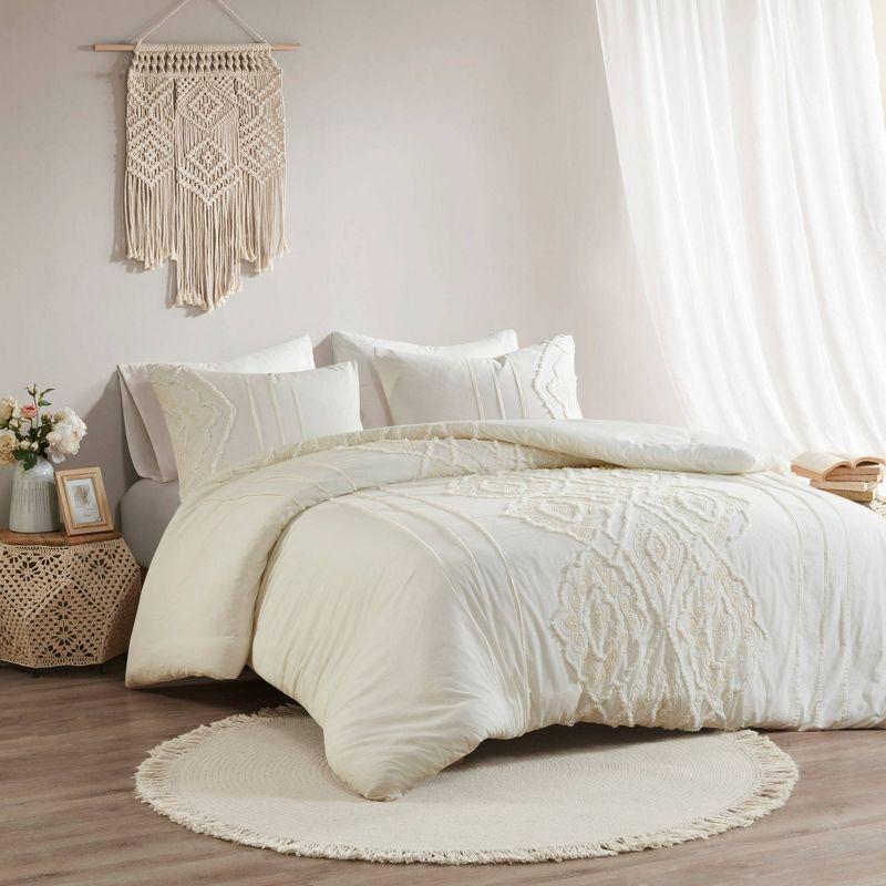 Madison Park Margot Boho Style Embroidered 100% Cotton Comforter Set