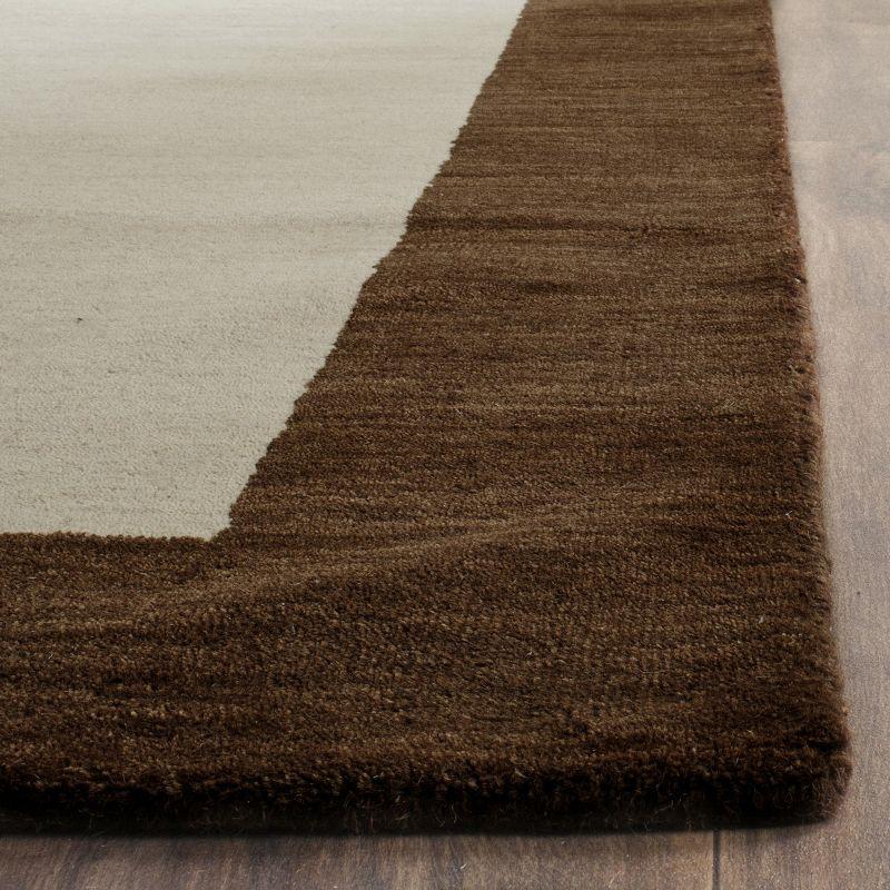 Hand-Knotted Artisan Wool Rug Beige/Dark Brown 4' x 6'