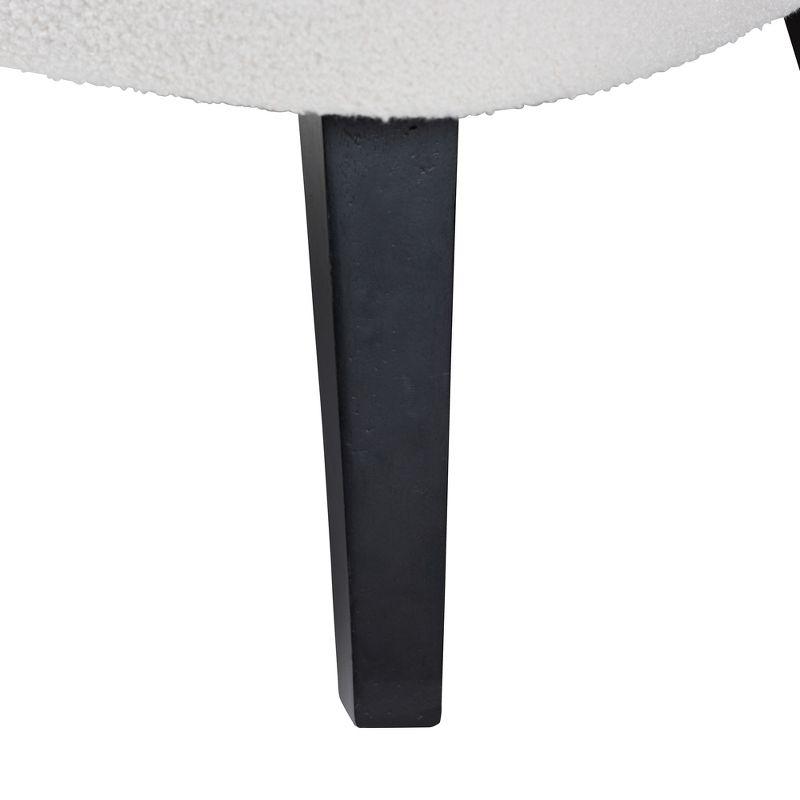 Baxton Studio Naara Modern and Contemporary Ivory Boucle Upholstered and Black Finished Wood Accent Chair