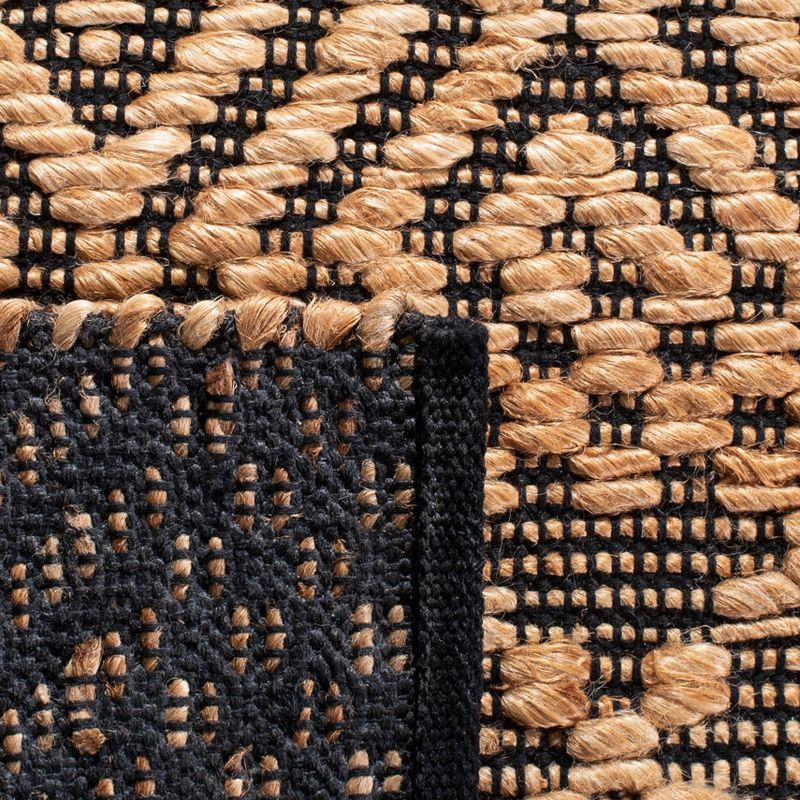 Natural and Black Handwoven Flatweave Tribal Runner Rug