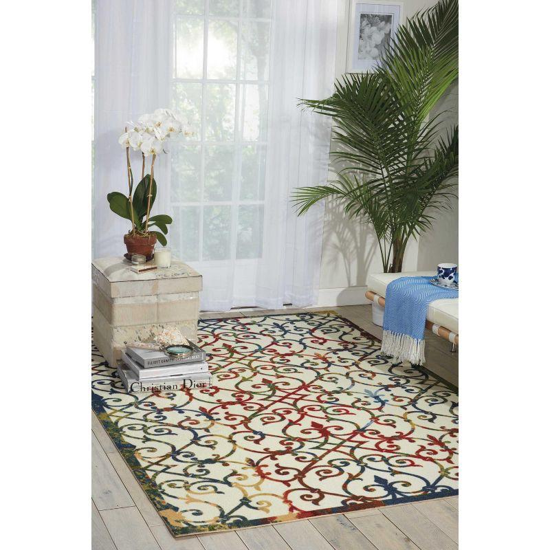 Lush Garden Floral Multicolor Synthetic 7'9" x 10'10" Area Rug