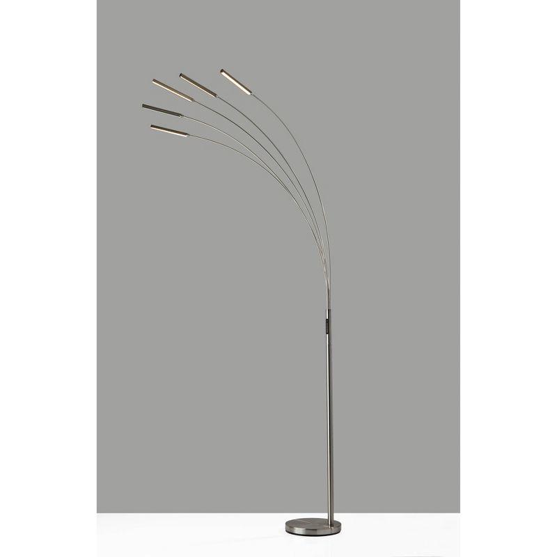 Zodiac Arc Lamp: Modern LED Silver Floor Light with Touch Sensor (Includes LED Light Bulb) - Adesso