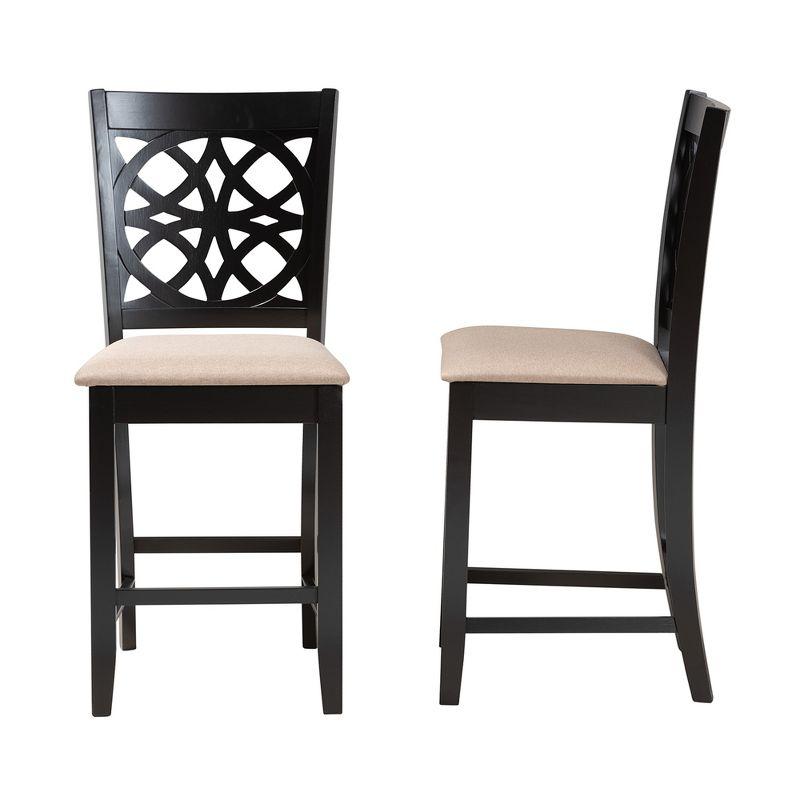 Baxton Studio Abigail Modern Fabric Wood Counter Stool Set