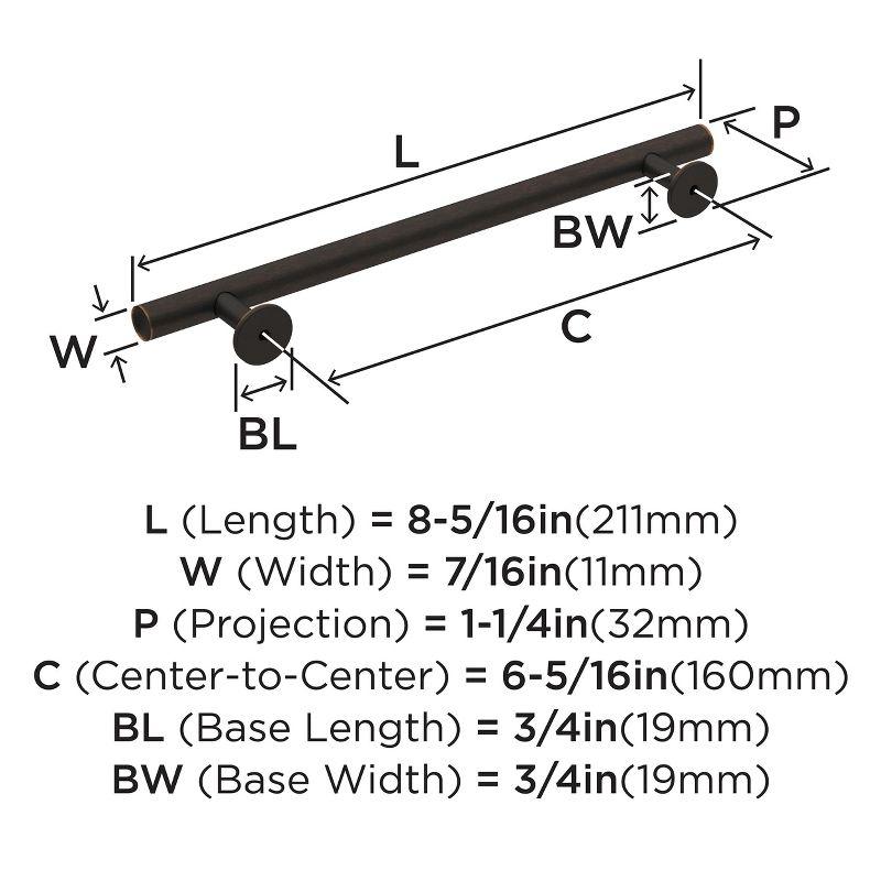 Modern Oil-Rubbed Bronze Bar Cabinet Pull with Mounting Hardware