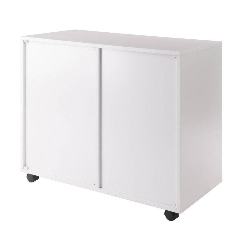 White Mobile 2-Drawer Filing Cabinet with Adjustable Shelf