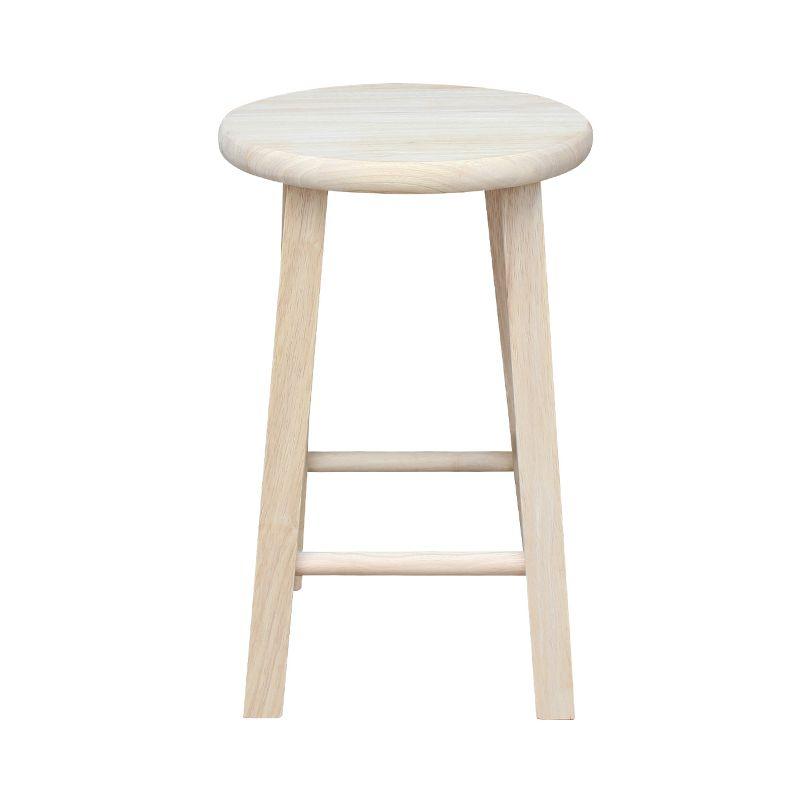 Elegant White Solid Wood 18" Round Top Backless Stool