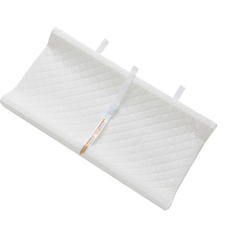 White Cotton and Vinyl Contoured Baby Changing Pad