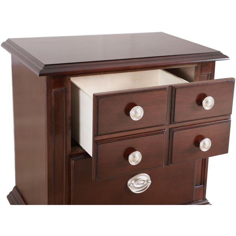 Passion Furniture Summit 5-Drawer Cappuccino Nightstand (27 in. H x 16 in. W x 24 in. D)