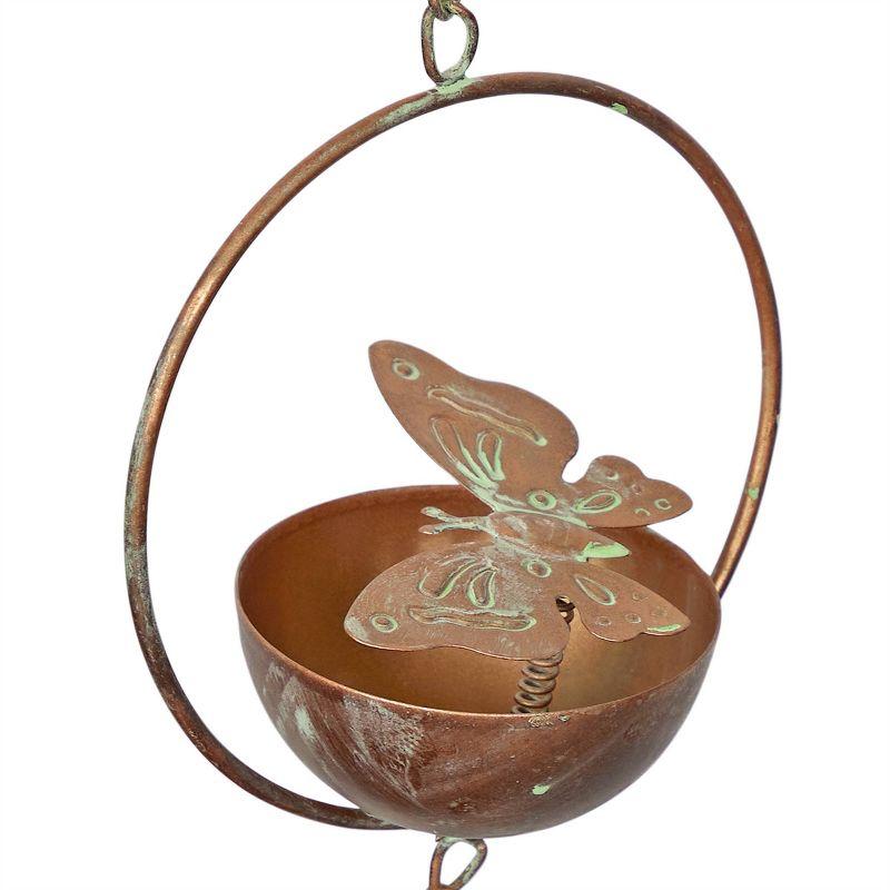 Alpine Corporation Hanging Butterfly with Spring Iron Rain Chain: Durable, No Assembly, 73"H Outdoor Decor