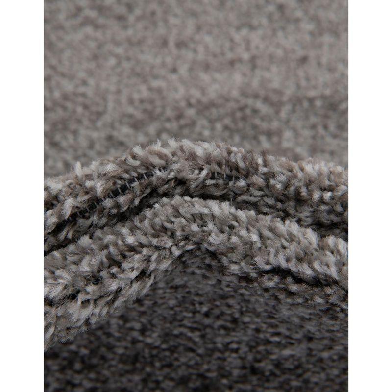 Light Gray Rectangular Washable Tufted Synthetic Rug