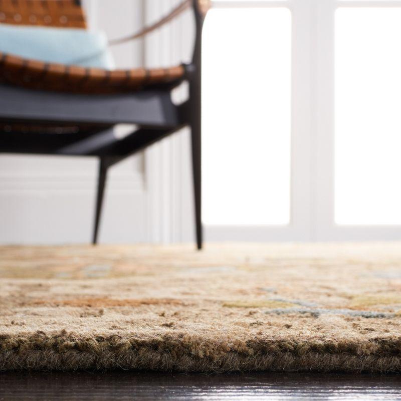 Cambridge 4' x 4' Blue and Beige Hand-Tufted Wool Rug