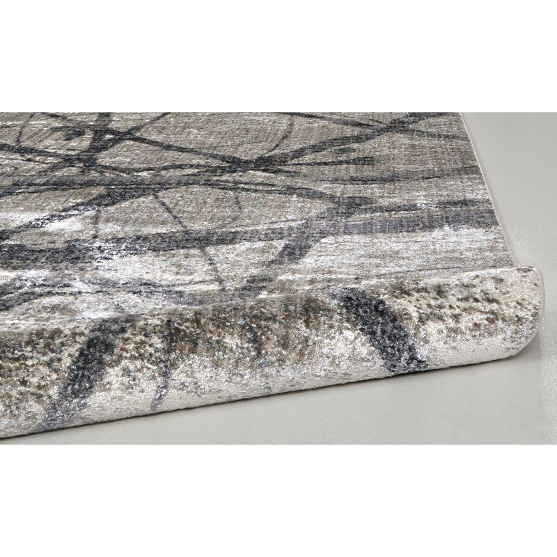 Kano Transitional Abstract Taupe/Gray/Ivory Area Rug