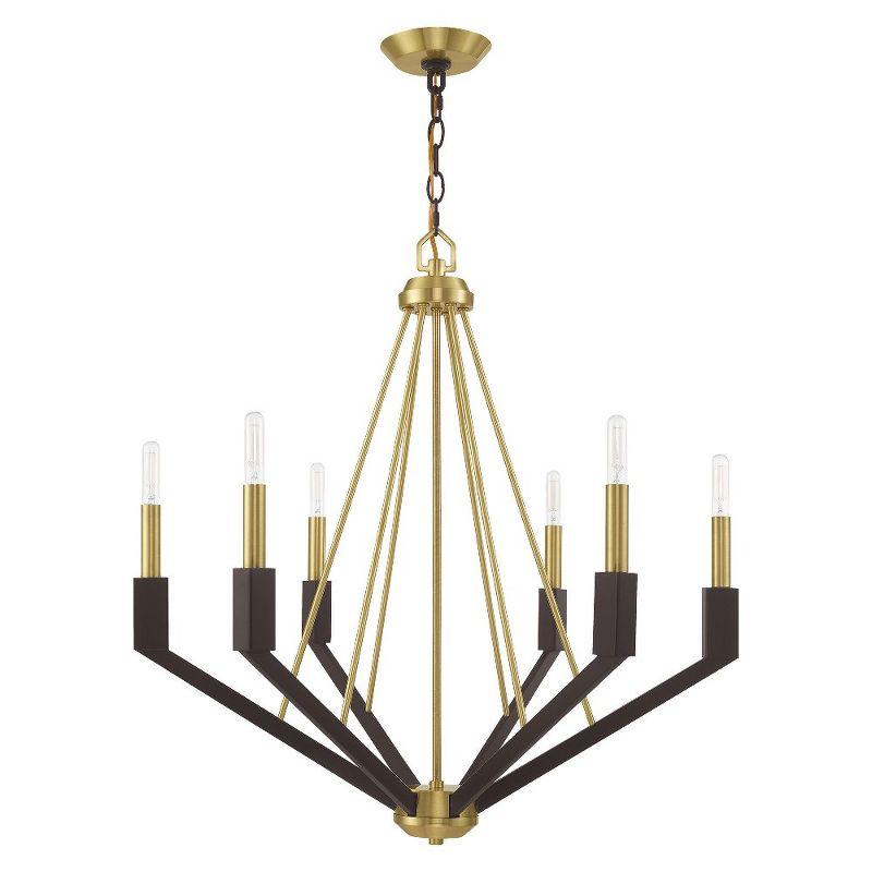 Livex Lighting Beckett 6 - Light Chandelier in  Satin Brass/Bronze