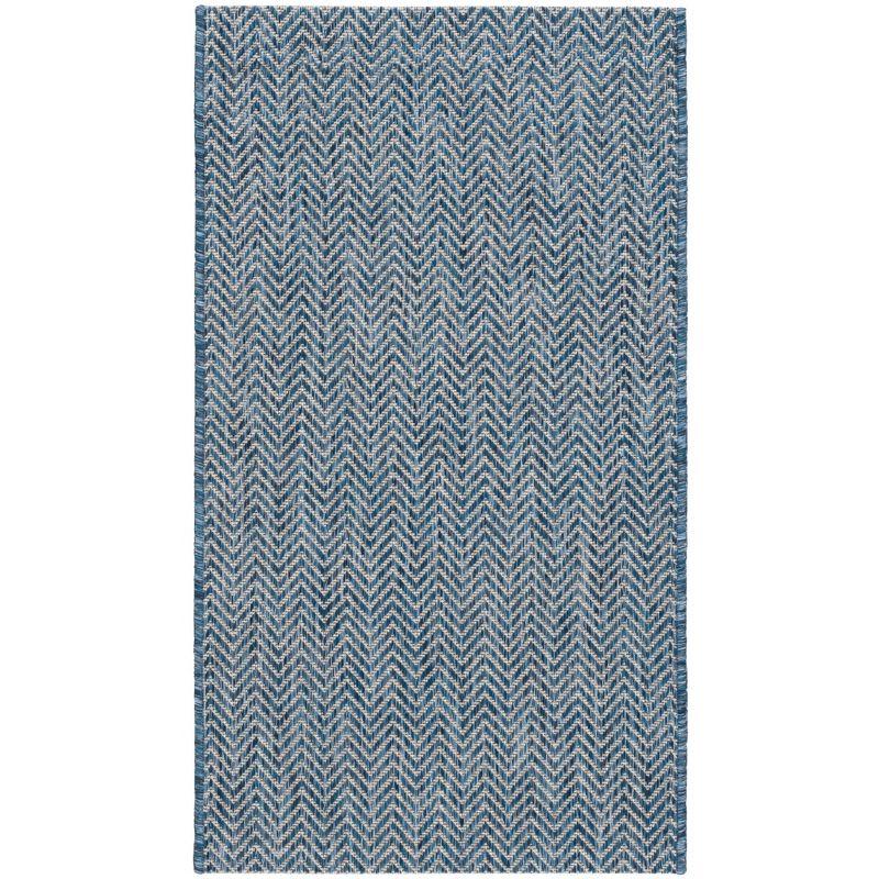Courtyard CY8022 Power Loomed Indoor and Outdoor Accent Rug - Navy/Grey - 2'x3'7" - Safavieh