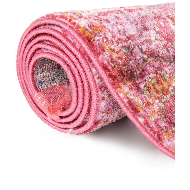 Unique Loom Baracoa Collection Area Rug - Coppelia (7'  x 10' Rectangle Pink/Ivory)