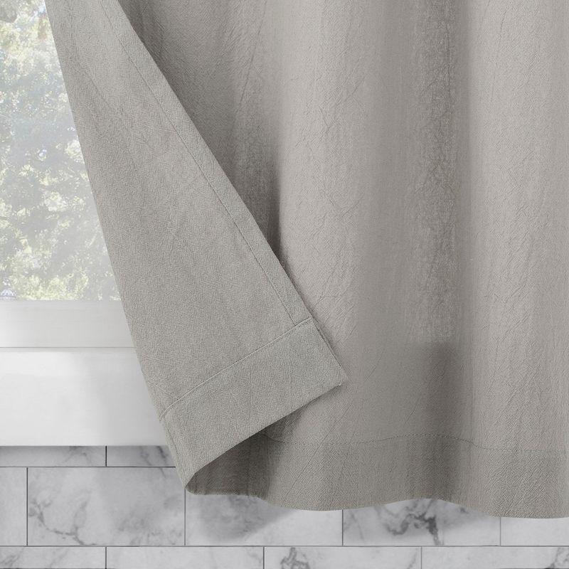 2pc 52"x45" Archaeo Washed Cotton Twist Tab Cafe Curtain Tier Pair Silver Gray