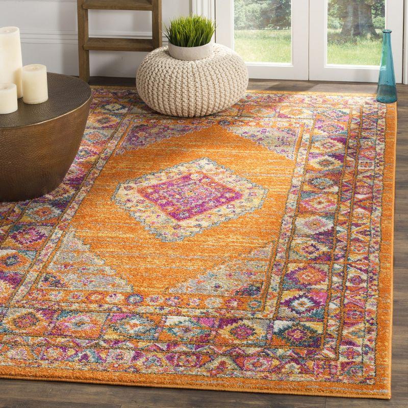 Madison MAD133 Power Loomed Indoor Area Rug - Orange/Fuchsia - 5'1"x7'6" - Safavieh