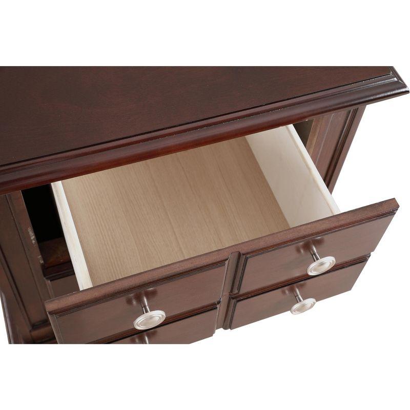 Passion Furniture Summit 5-Drawer Cappuccino Nightstand (27 in. H x 16 in. W x 24 in. D)