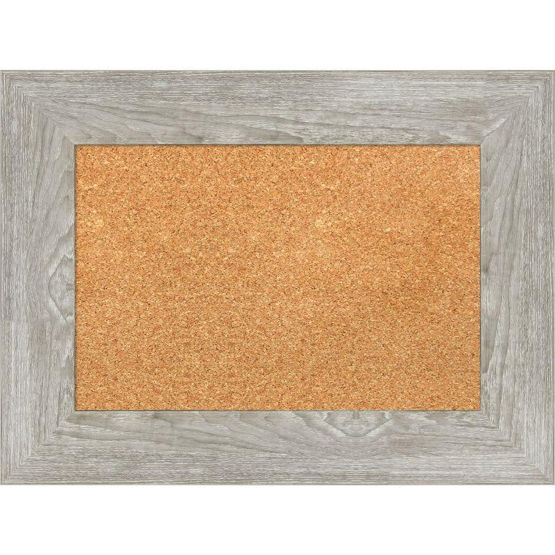 Dove Greywash Framed Natural Cork Bulletin Board 28" x 22"