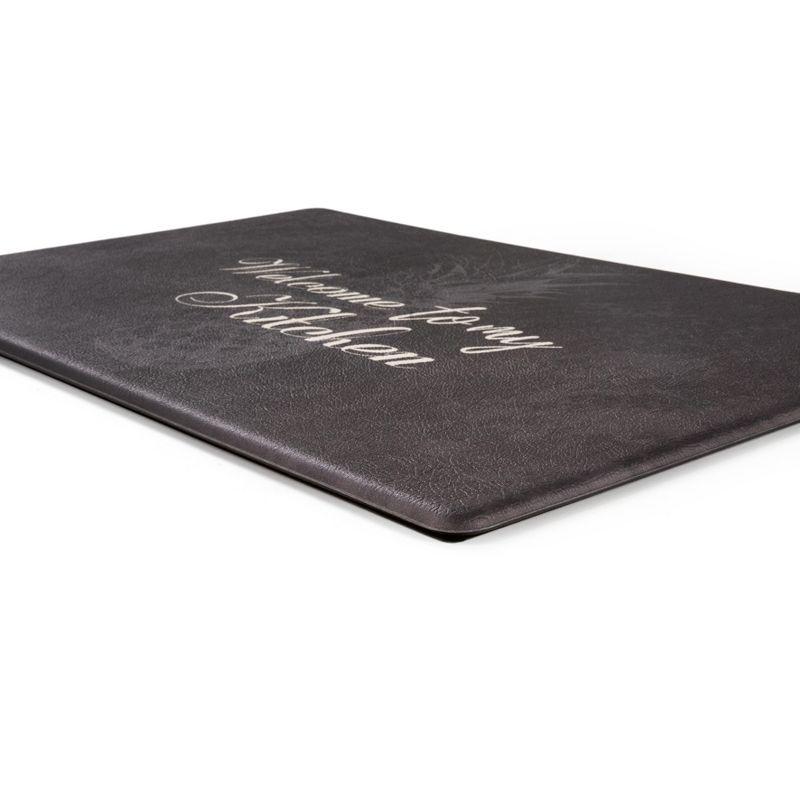 World Rug Gallery Welcome Kitchen Anti Fatigue Standing Mat - Black 18"x47"